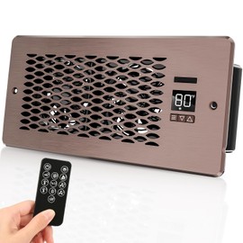 Built-in Register Booster Fan with Cover for Air Heat Vent with Fan,Fits 4"x10" Duct/Ceiling/Floor Vents, Improves AC & Heating/Cooling,Quiet 10-Speed Household/Bedroom Ventilation,smart,Bronze
