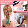 2 PCS Hair Scarf Scruncheis for Women Knotted Bow Hair