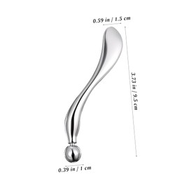 OHPHCALL Metal Scoop Gua Sha Tool Makeup Spoon for Beauty Silver Cream Application
