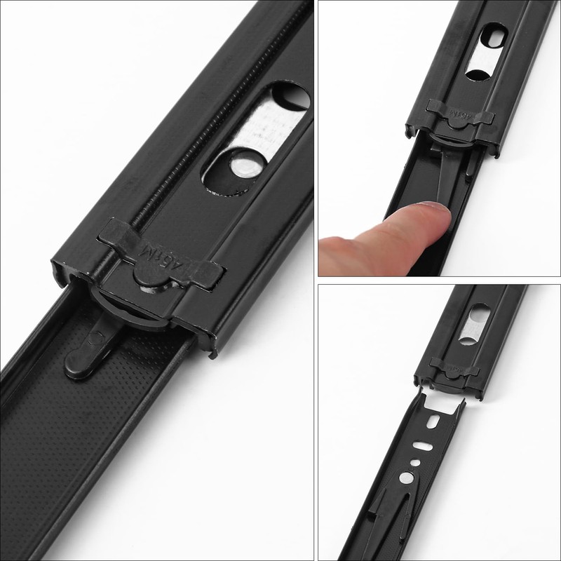 Biugaaufai 8 Pairs 8 Inch Black Full Extension Drawer Slides,