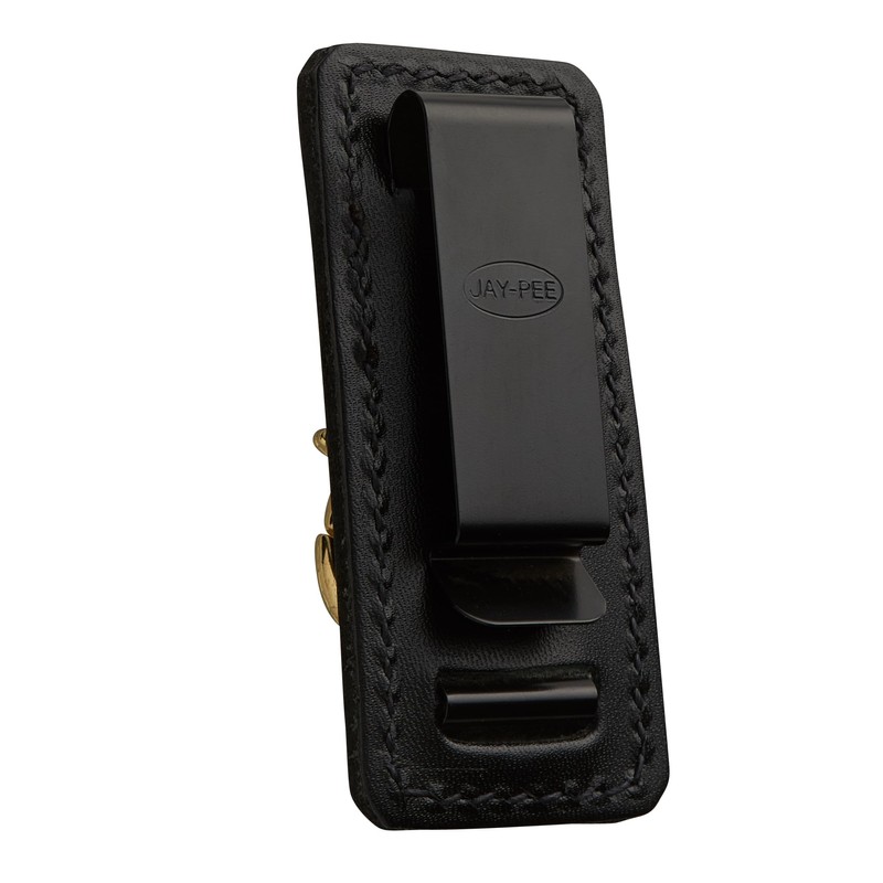 JAY-PEE Genuine Leather Key Ring Holder with Steel Belt Clip