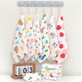 Snadulor 6 Pcs Cartoon Hanging Hand Towels,Hand Towel with Hanging Loop,Kids Hanging Hand Towels Cute Hanging Hand Towels for Home Bathroom Kitchen,Random Color