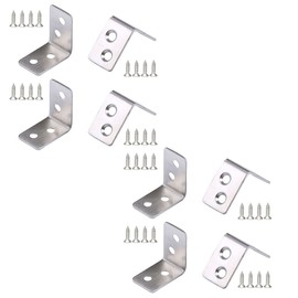 NNNJunhua Stainless Steel Angle Bracket Reverse Hole External Wrap Heavy Duty Corner Brace L Shape 90 Degree Joints Repair and Fixed Connection Accessories 8 Pieces (31×31×19mm)