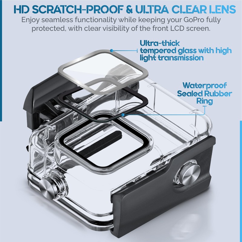 MiPremium Waterproof Case for GoPro Hero 13/12/11/10/9 Black Underwater Diving