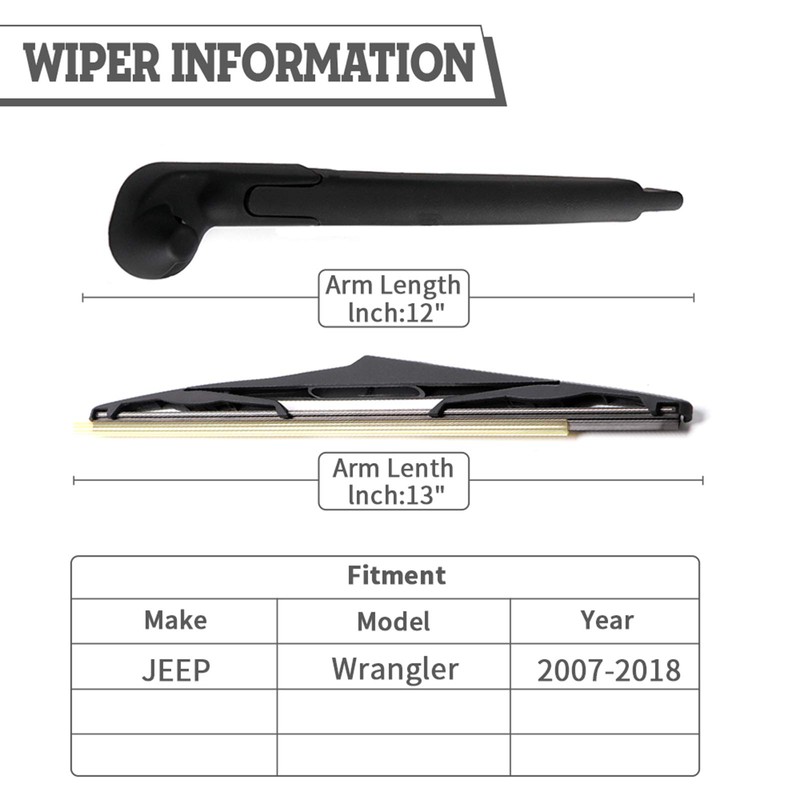 Rear Wiper Arm Blade Nut Set Replacement for Jeep Wrangler