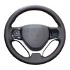 Eiseng DIY Sew Black Genuine Leather Steering Wheel Cover Stitch