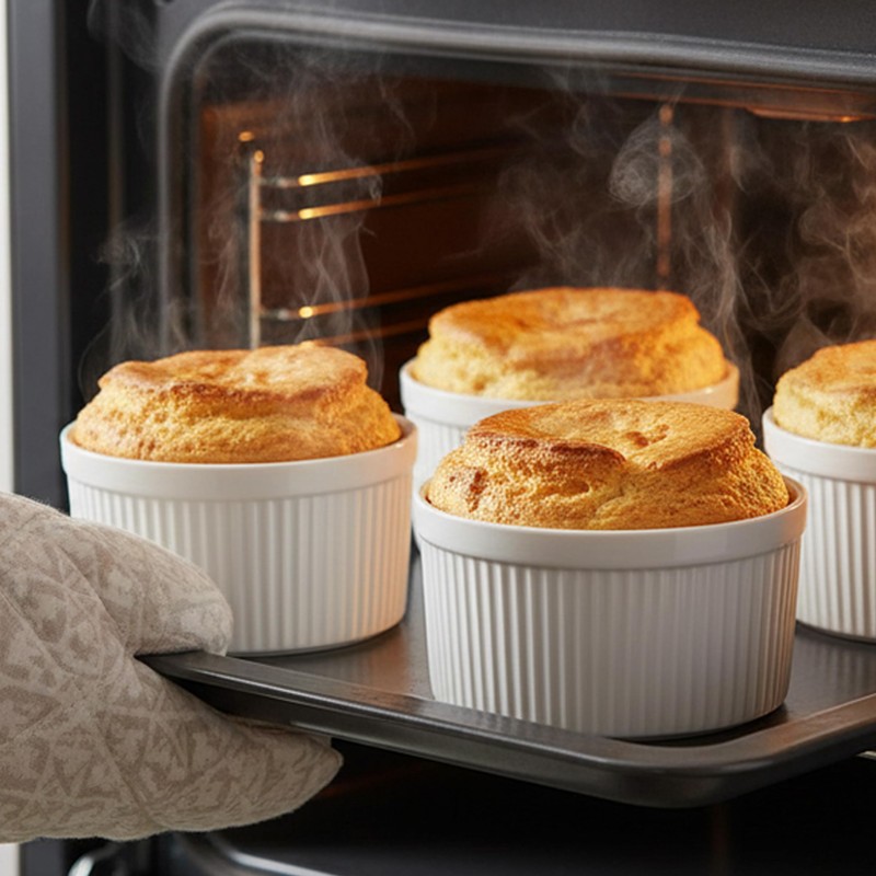 14 oz Ceramic Ramekins with Lids, Creme Brulee Ramekin Oven