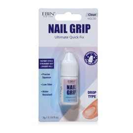 Nail Grip- Clear Drop, Quick Dry, Lasting Hold, Perfect for Press-On, Acrylic, Nail Tips & Rhinestone Gems, Low Odor, Water-Resistant, Easy Applicator
