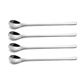 IMEEA Long Spoon, Bar Spoon, 18-10 Stainless Steel, Parfait Spoon, 9.1 inches (23 cm), Silver, 4 Pieces for Commercial Use
