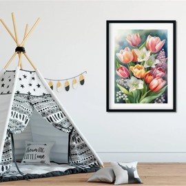 AIBOERL Diamond Art Kits for Adults,Tulips 5D Diamond Painting Kits Diamond Art Kits Diamond Painting,Full Drill Diamond Art DIY Crafts Diamond Dot for Home Decor Gift[11.8x15.7inch]