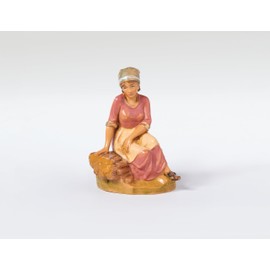 Fontanini by Roman, Zillah, Villager, 5" Scale Collection Nativity Figure, Handmade in Italy, Designed and Manufactured in Tuscany, Polymer, Hand Painted, Italian, Detailed
