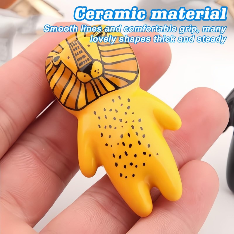 WIYETY Cabinet Knobs Animals Ceramic Furniture Knobs: Pack of 4