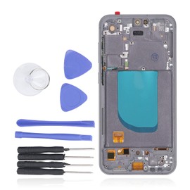 Reemplazo de Pantalla OLED para S23 FE, Conjunto de Digitalizador de Panel de Pantalla Táctil OLED, con Huella Dactilar, Marco y Herramienta