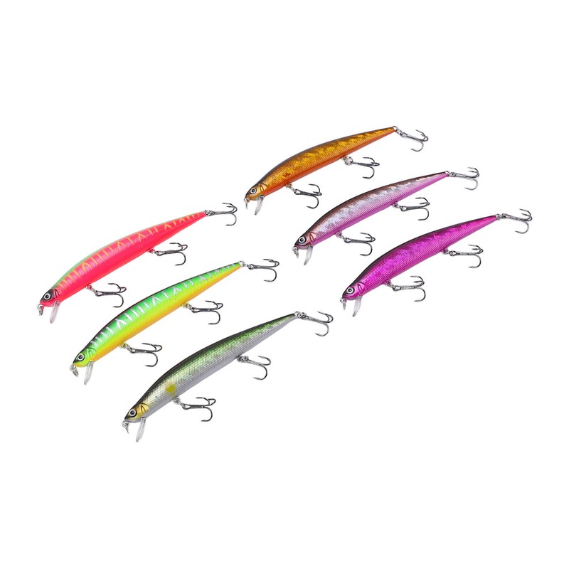 6PCS Minnow Fishing Lure Long Throw Floating Artificial Hard Bait
