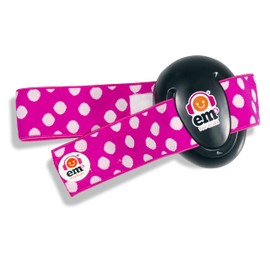 Ems for Kids Baby Earmuffs - Black with Pink/White. Made in The U.S.A! The Original and ONLY Earmuffs Designed specifically for Babies Since 2009