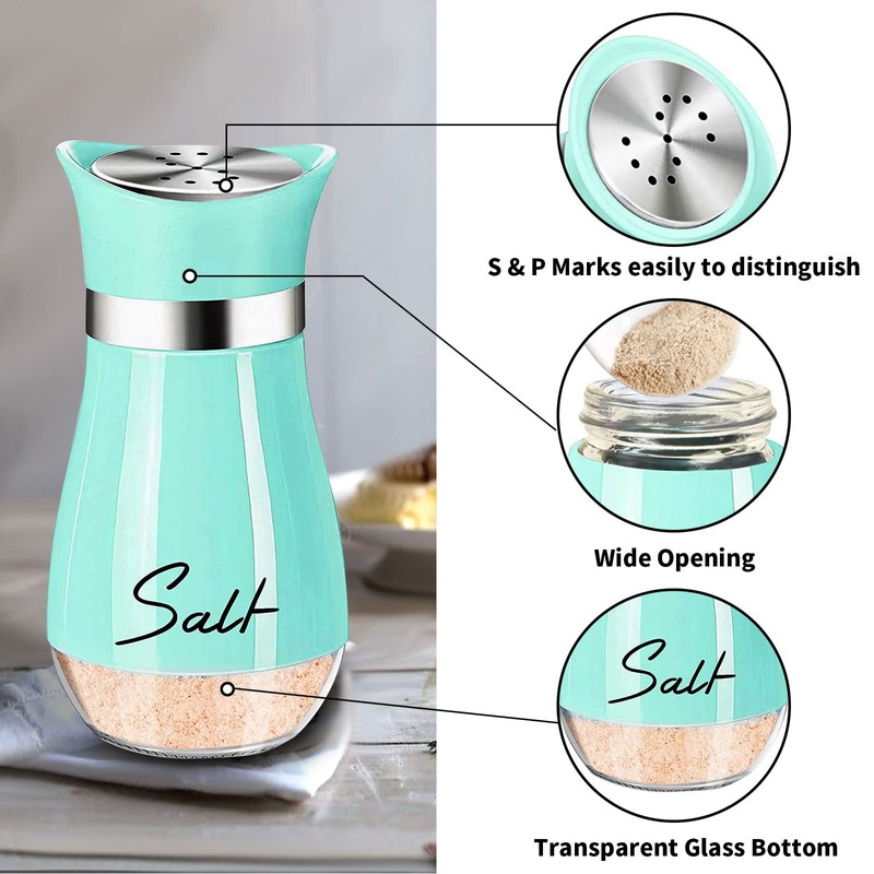 Salt and Pepper Shakers Set,2 PCS Premium Stainless Steel Salt