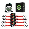 Retractable Ratchet Straps(4PK 1.0INX12FT) - 1,500lb Break Strength, Ratchet Strap