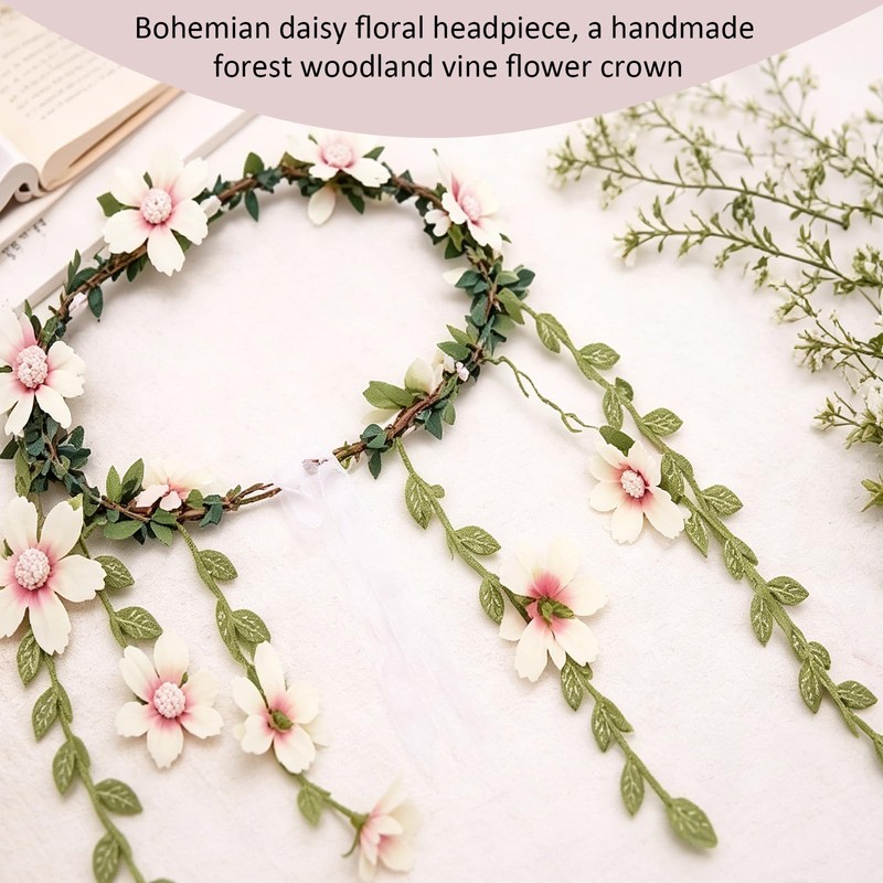 1 Piece Pink Fairy Floral Headband for Renaissance Party