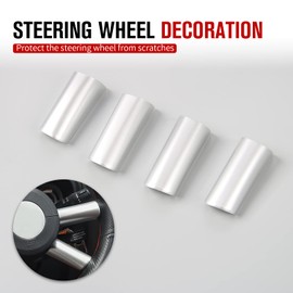 Steering Wheel Cover Trim Interior Decaration for 2007-2010 Jeep Wrangler JK JKU 2 Door & 4 Door (Silver)
