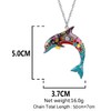 LONYOO Enamel Cute Dolphin Necklace Chain Pendant Zinc Alloy Jewellery
