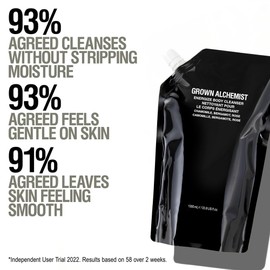 Grown Alchemist Energize Body Cleanser Refill Pouch. Chamomile, Bergamot & Rose Body Cleanser. Gentle Body Wash. Hydrates & Cleanses Skin, (1L).