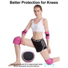 SUJAYU Knee Pads for Women & Men, Soft Dance Knee Pads Volleyball Knee Pads for Women Men Wrestling Knee Pads Wrestling Gear, Crash Pad Snowboarding Gear Knee Protector Soft Knee Pads for Work (Pink)