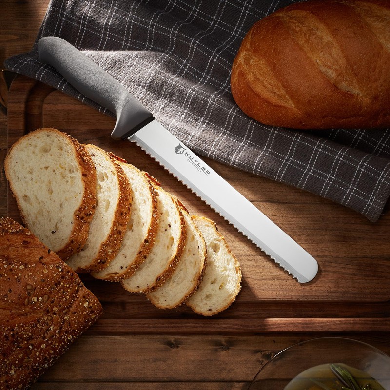 KUTLER Professional 10-Inch Bread Knife and Cake Slicer with Serrated