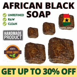Niba Natural Unfiltered Raw Handmade Raw Organic African Black Soap 2 oz to 25 Pounds - 2 oz.