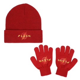 The Flash Logo Kids Beanie & Gloves Set
