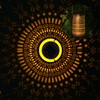 Solar Lantern Outdoor Hanging Lights, Moroccan Metal Hollow-Out Solar Lantern