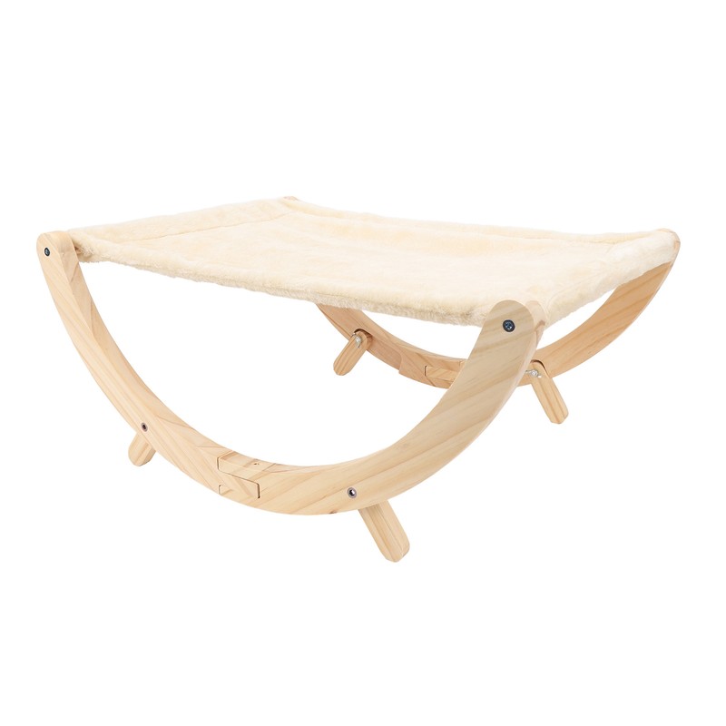 Wooden Cat Hammock Foldable Antislip Easy To Assemble Elevated Pet