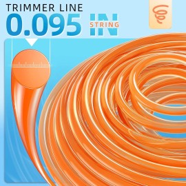 Unbranded String Trimmer Line, Weed Eater String Orange Premium Nylon, 095", 295ft
