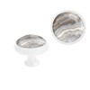Elohiym 4 Pack Gray Marble Texture Drawer Handles,White Cabinet Knobs