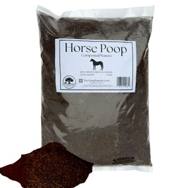 Horse Poop, 100% Natural Aged Unpasteurized Composted Manure and Sifted Premium Garden Soil Amendment for Plants, Compost Tea and Mushroom Substrate (10 lbs)