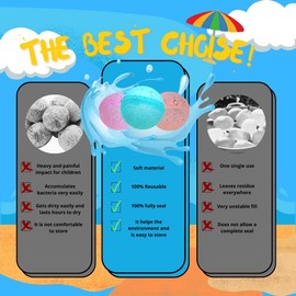 Reusable Water balloons, Summer Toy Water Toy Baby Bath Toy for Boys and Girls,Toys for Kids ages 3-8, Water Games Toys Self Sealing Water Splash Ball for Fun 6pack, Multi-color (water bombs toys)