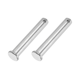 PATIKIL 12 x 80 mm Single Hole Clevis Pins, 2 Pcs 304 Stainless Steel Flat Head Pin for Hitch Pin Lock Link Hinge Systems, Silver