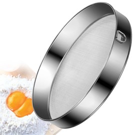 Flour Sieves Stainless Steel Kitchen Sieve Fine Mesh Round Flour Sifter Strainer for Baking Cakes