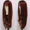 mszyhuwan 99J Burgundy Red With Ginger Mixed Highlights Wig With