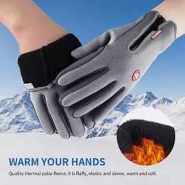 RooRuns Winter Gloves, Lightweight Touchscreen Gloves Thermal Gloves, Non Slip Cycling Gloves Driving Gloves Running Gloves Waterproof Gloves For Men Women
