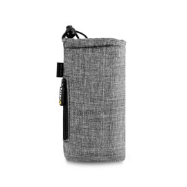 Vatra Drawstring Padded Zipper Bag Pipe Safe Pouch Protection 7″ WOVEN GRAY