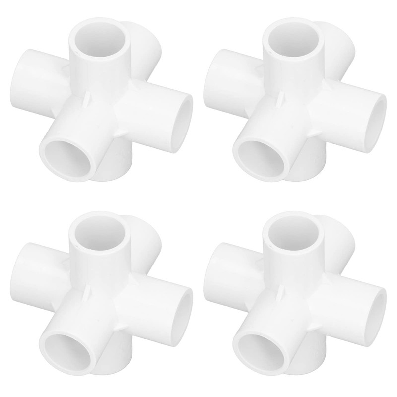 10PCS PVC Plastic Pipe Connector 6 Way Corner Elbow Fittings