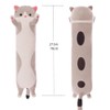 OPHRBU Long Plush cat Pillow, Soft and Cosy, Suitable for
