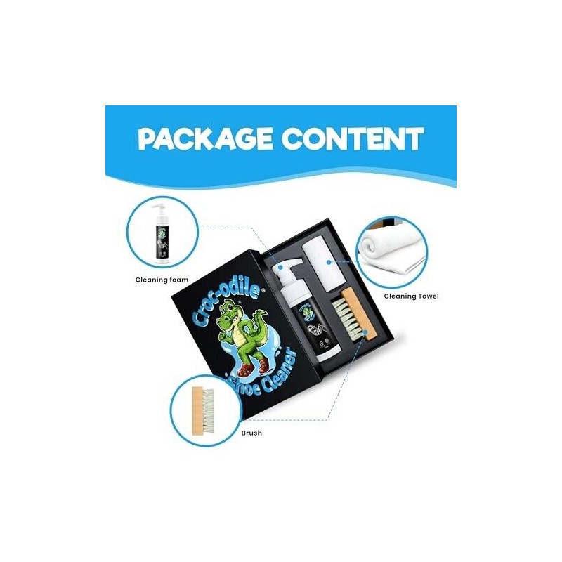 Crocodile Shoe Cleaner Shoe Cleaner Complete Kit Cleaner, Brush, Towel