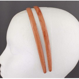 Copper Brown headband 2 pack brushed painted look plastic hair grip teeth skinny