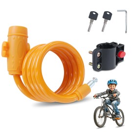 Children's Bicycle Lock, PVC Coating, Children's Bicycle Lock Waterproof and Rustproof, Children's Bicycle Lock with Key, Suitable for Bicycles, Skateboards etc. (Yellow)