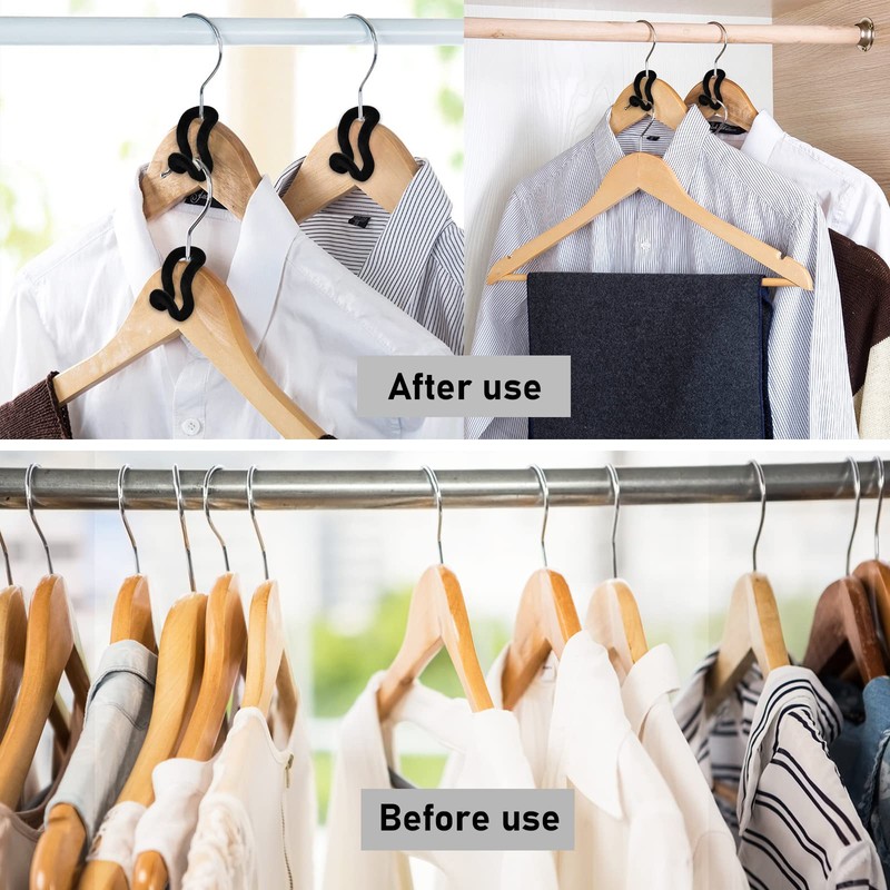 Laughhe 40 x Clothes Hanger Hooks - Space-saving Connectors and