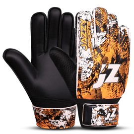 Soccer Goalie Gloves, Goalkeeper Gloves Fingersave,Soccer Gloves 4mm Latex Strong Grip Finger Spine Protection,Goalie Gloves for Kids Youth (Fluorescent Orange, Size 7 Suitable for Size S-M Adult)