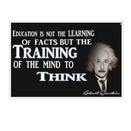 KCD Classroom Inspirational Motivational Office Poster for Wall Decor - 12 by 18 Inches- Albert Einstein (Education Is Training Of The Mind To Think)