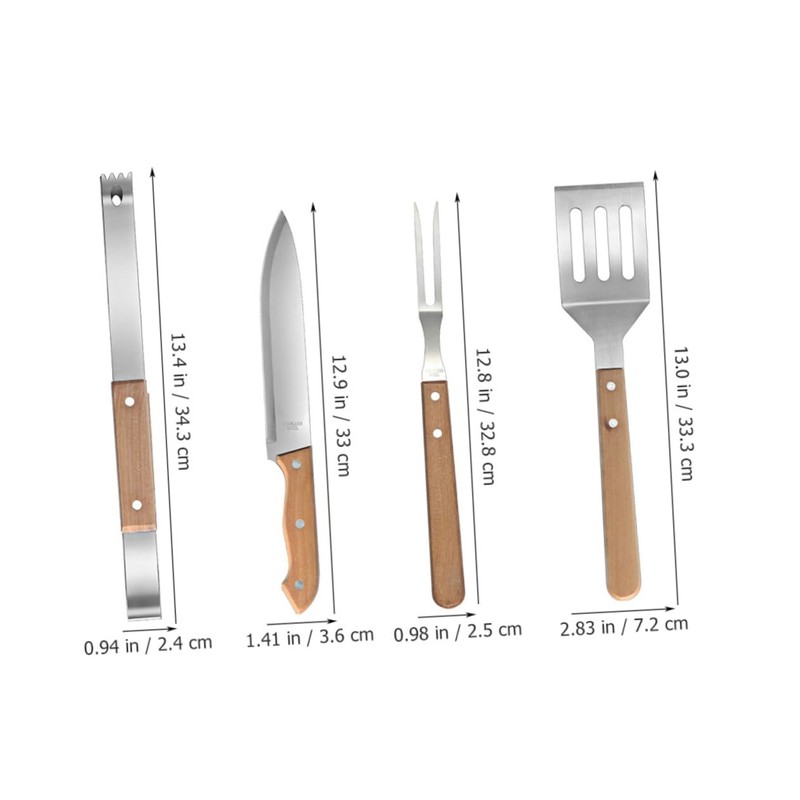 Mikinona 1Set Tools Set with Handles Grilling Tongs Fork Spatula