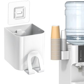 TOWARDFUN - Dispensador de tazas de 2 asientos, soporte para tazas desechables de papel y plástico de 2 a 16 onzas, dispensador de tazas calcomanía para enfriador de agua, estación de café, oficina,